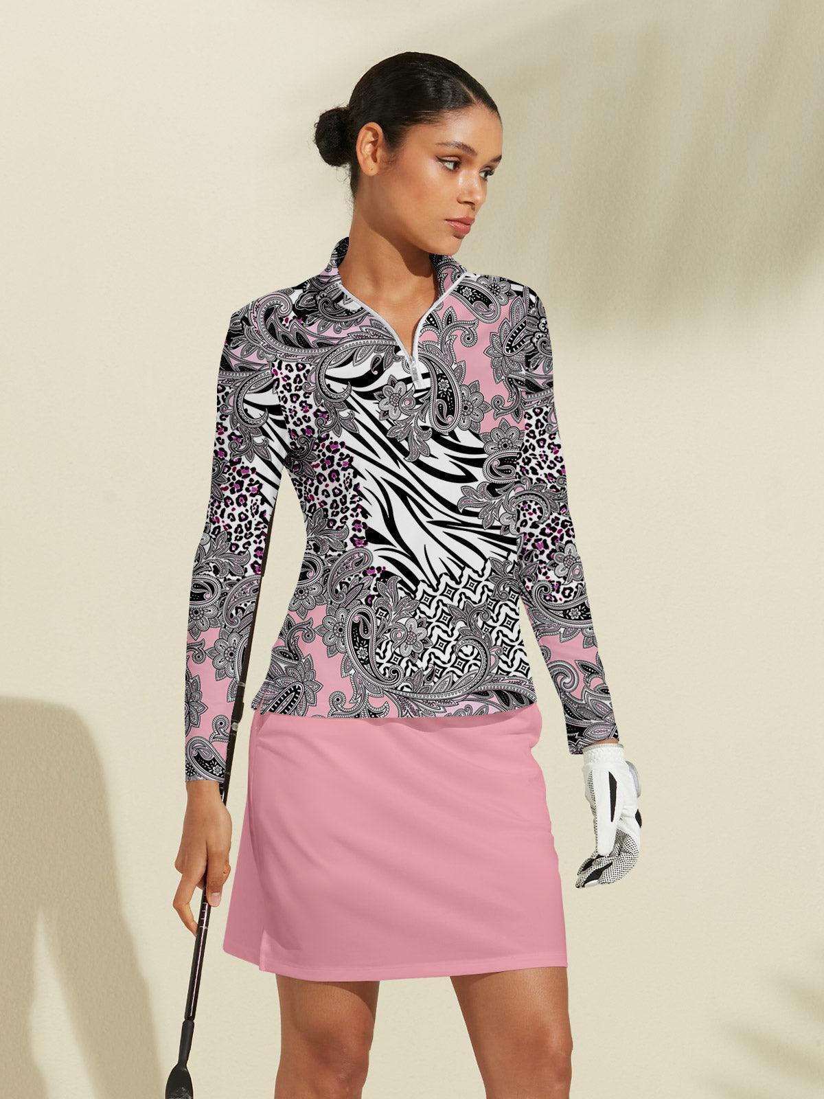 Wildlife Party Golf Shirt Quarterzip UPF50+