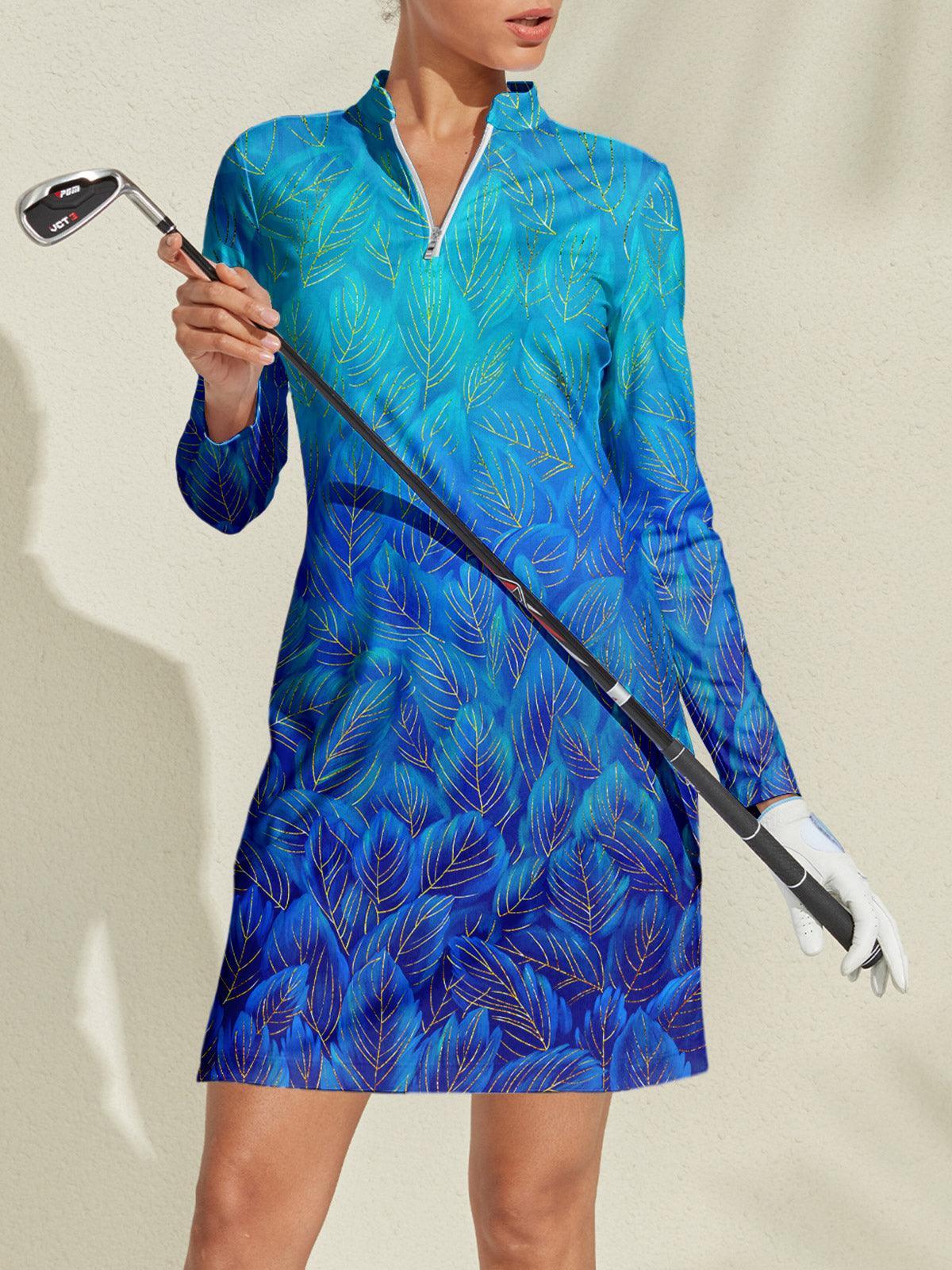 Playful Nautical Long Sleeve 36.5 Inch Dress UPF50+