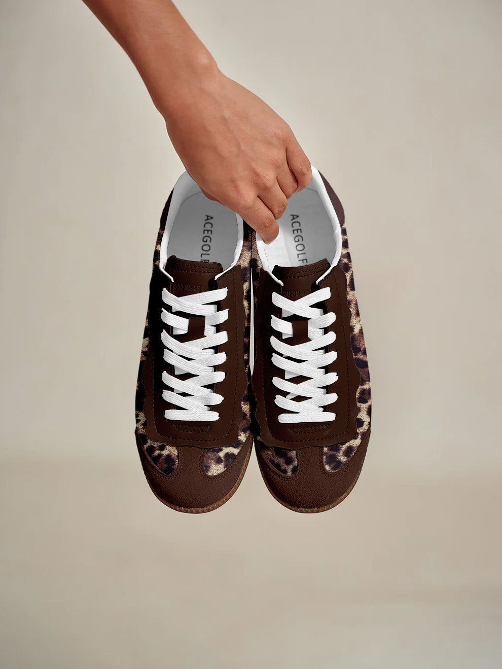 FitFlex Leather Retro Trainer Sneakers Women