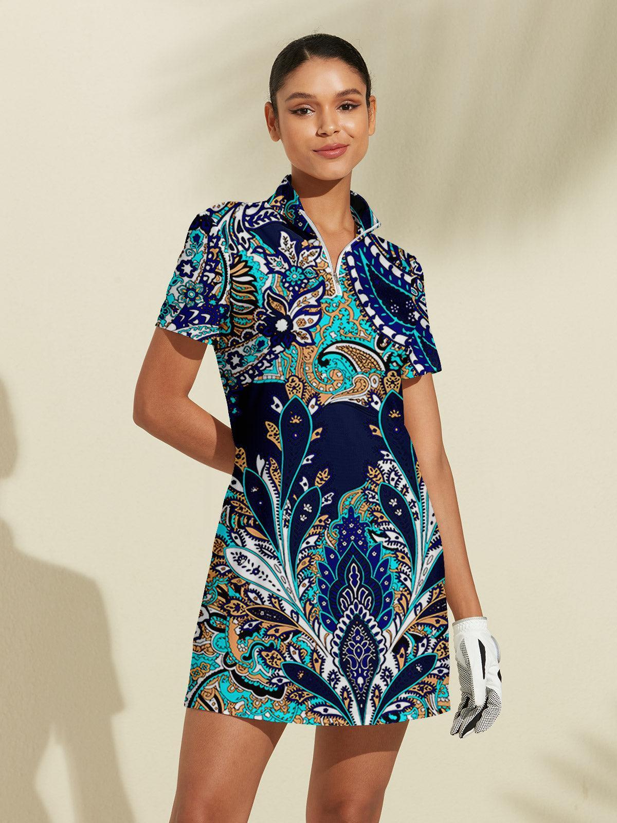 Pretty Feminine Short Sleeve 36.5 Inch Dress UPF50+