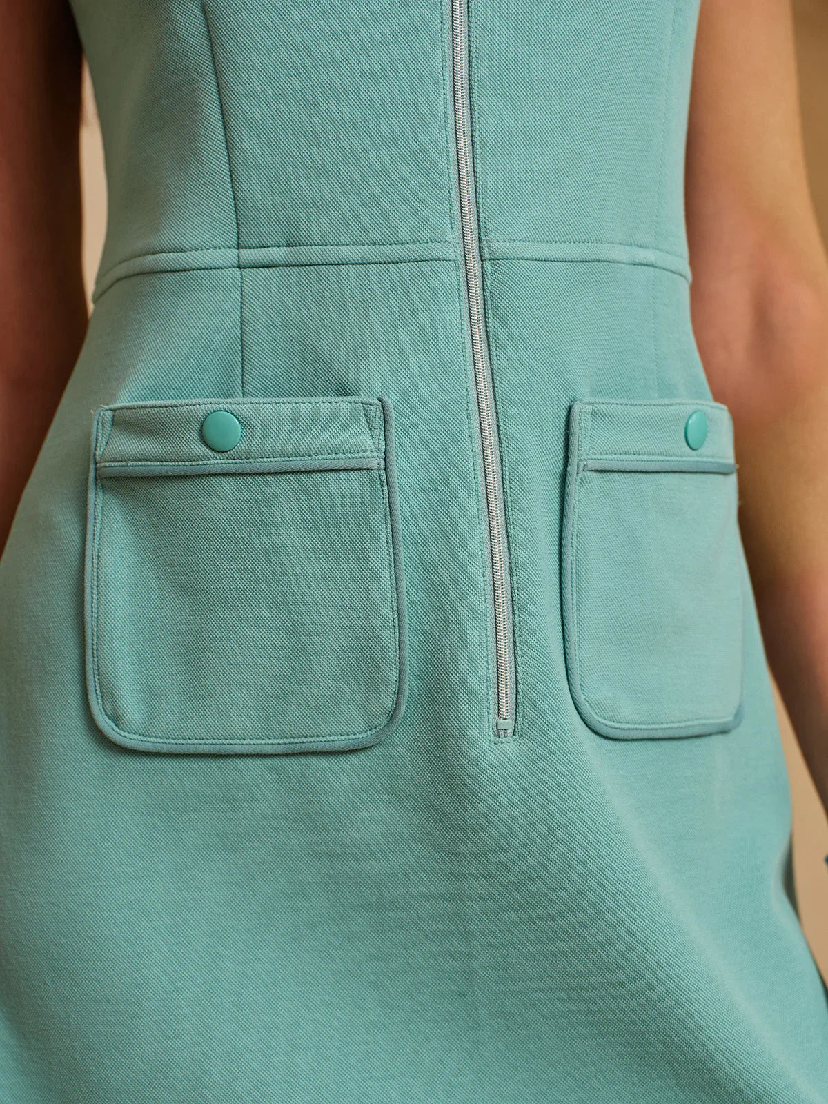 Crisp Couture Sleeveless Pique Pocket 35 Inch Dress