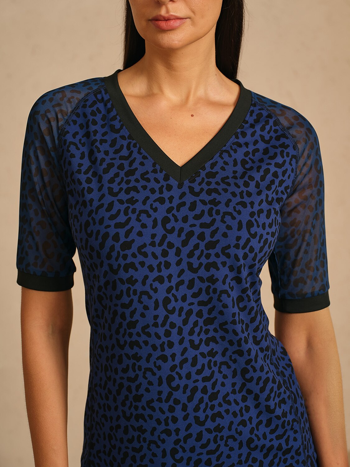 More Than Basic Leopard Short Sleeve Mesh Golf Shirt