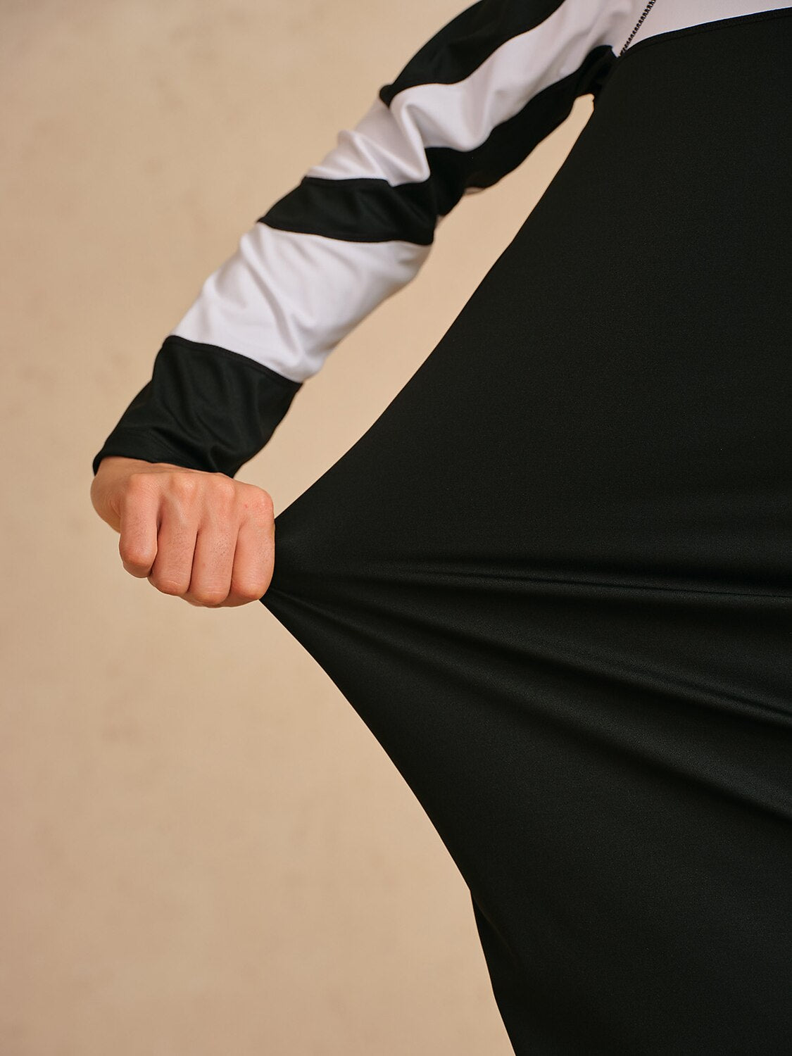 More Than Basic Long Sleeve Color Block 36.5 Inch Dress UPF50+
