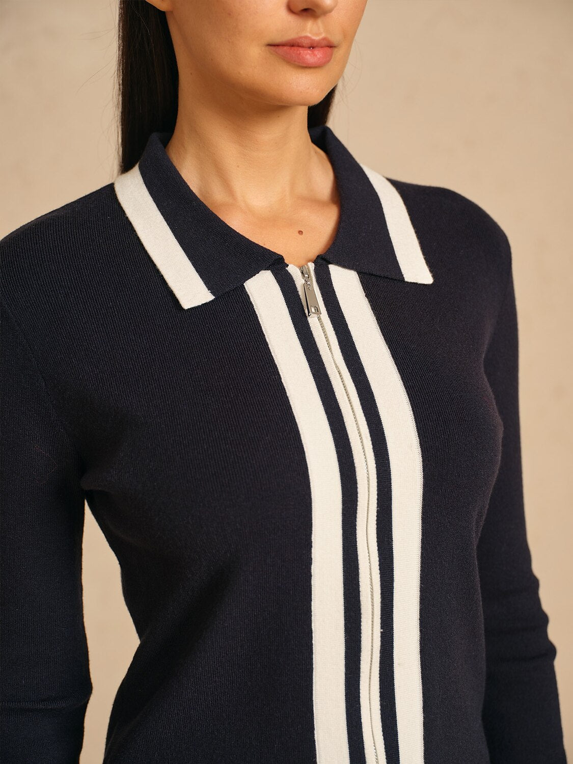 Navycore Golf Colorblock Full Zip Sweater
