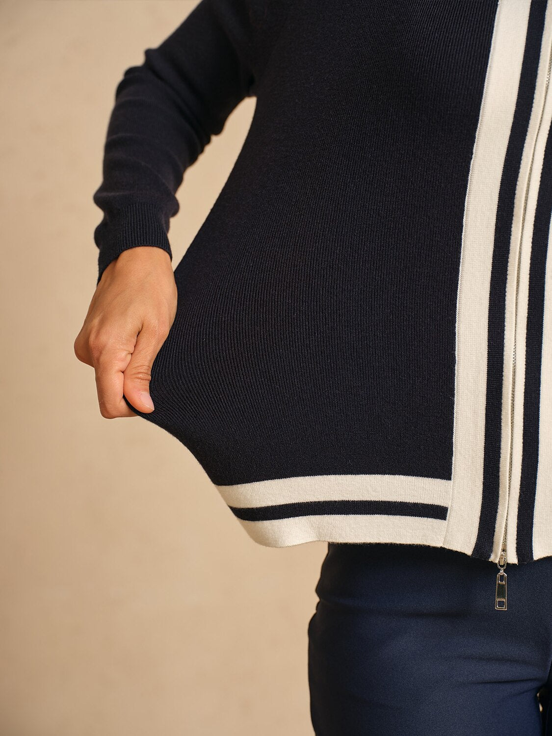 Navycore Golf Colorblock Full Zip Sweater