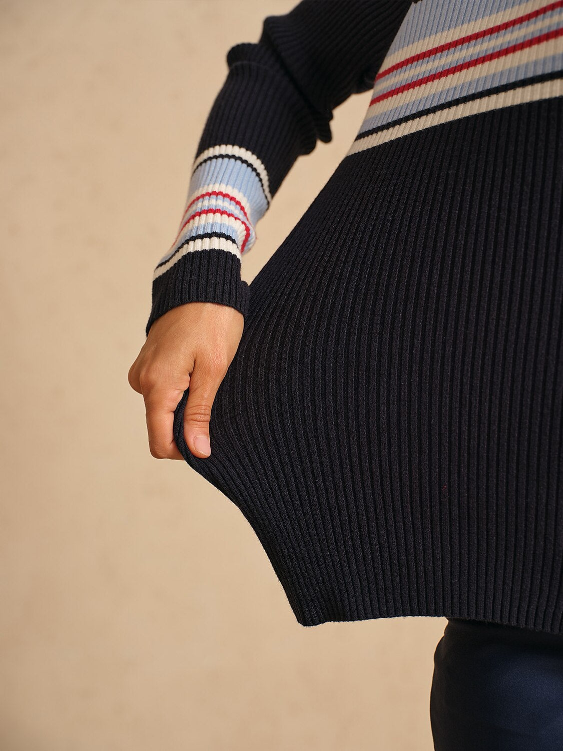 Navycore Golf Full Zip Colorblock Sweater
