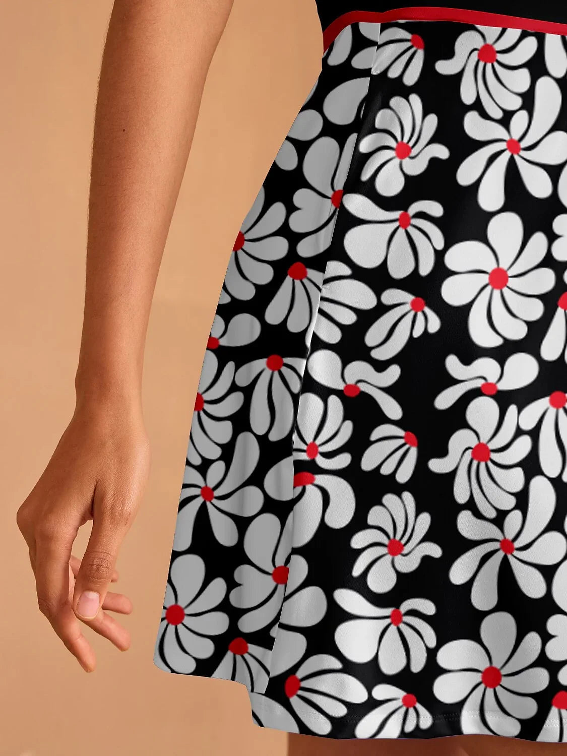 Botanical Energy Short Sleeve A-Line 36.5 Inch Dress