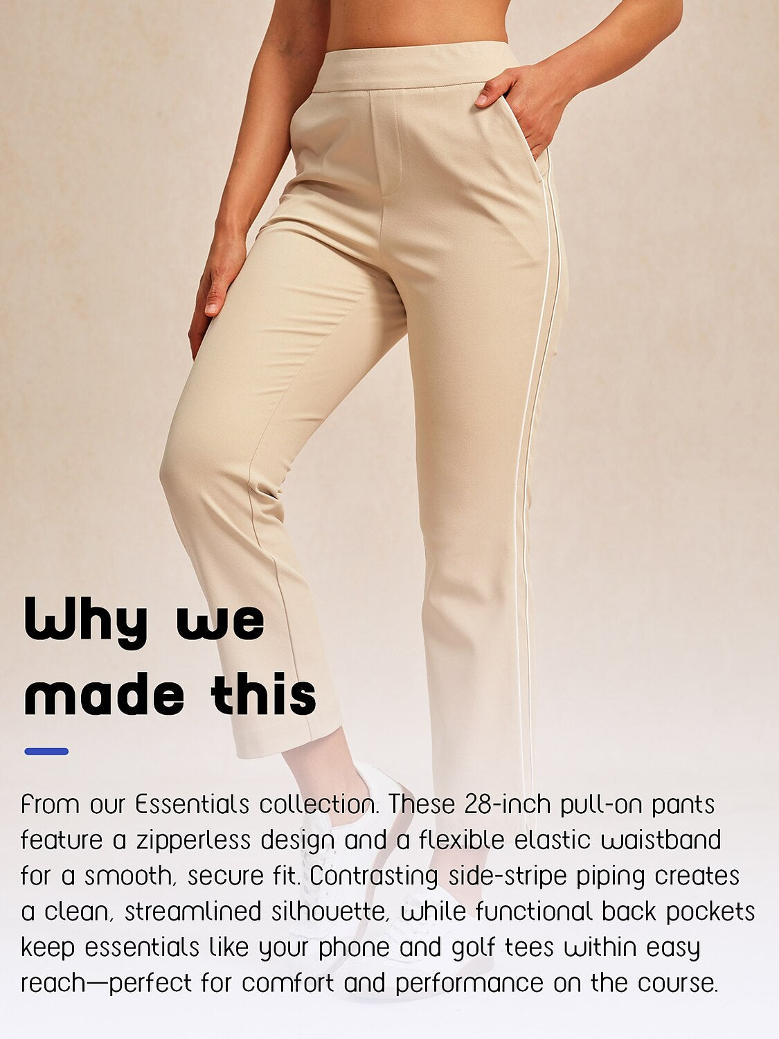 Eagle 28 Inch Performance Stretch Trimmed Ankle Pants