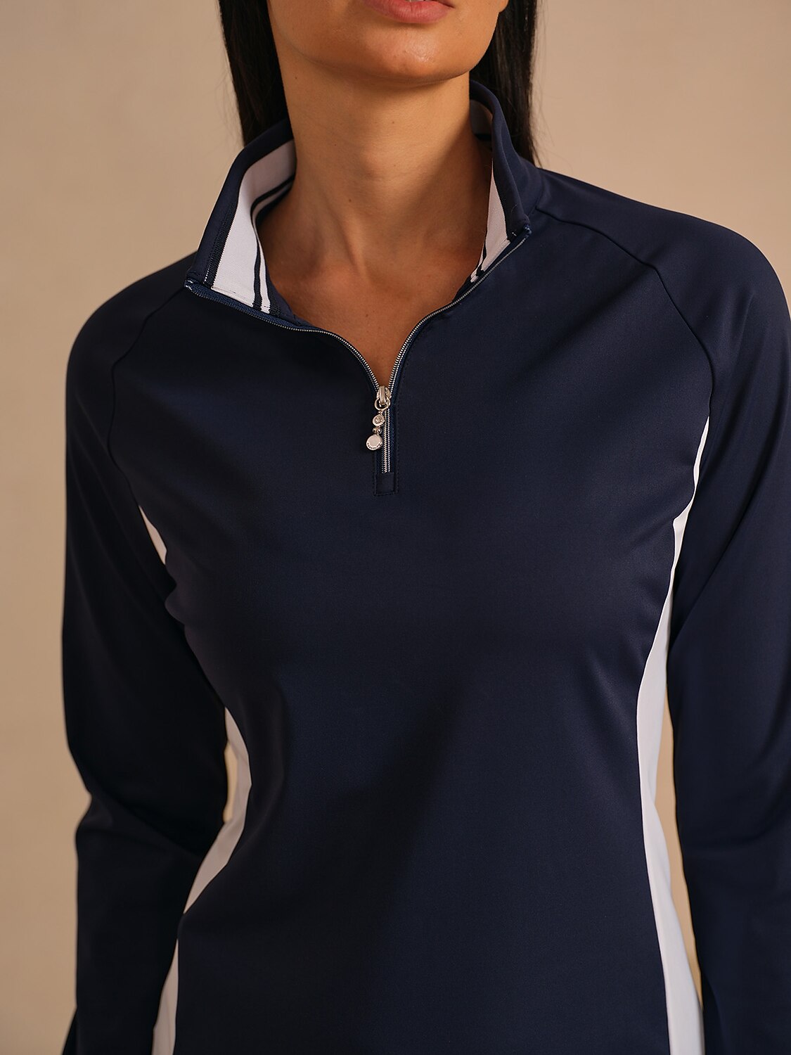 Navycore Long Sleeve Color Block Quarterzip UPF50+