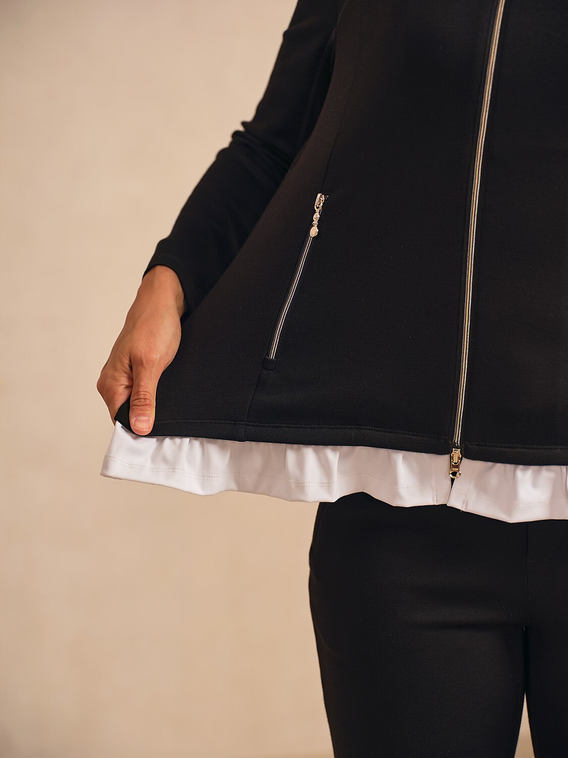 More Than Basic Peter Pan Collar Ruffle Golf Jacket