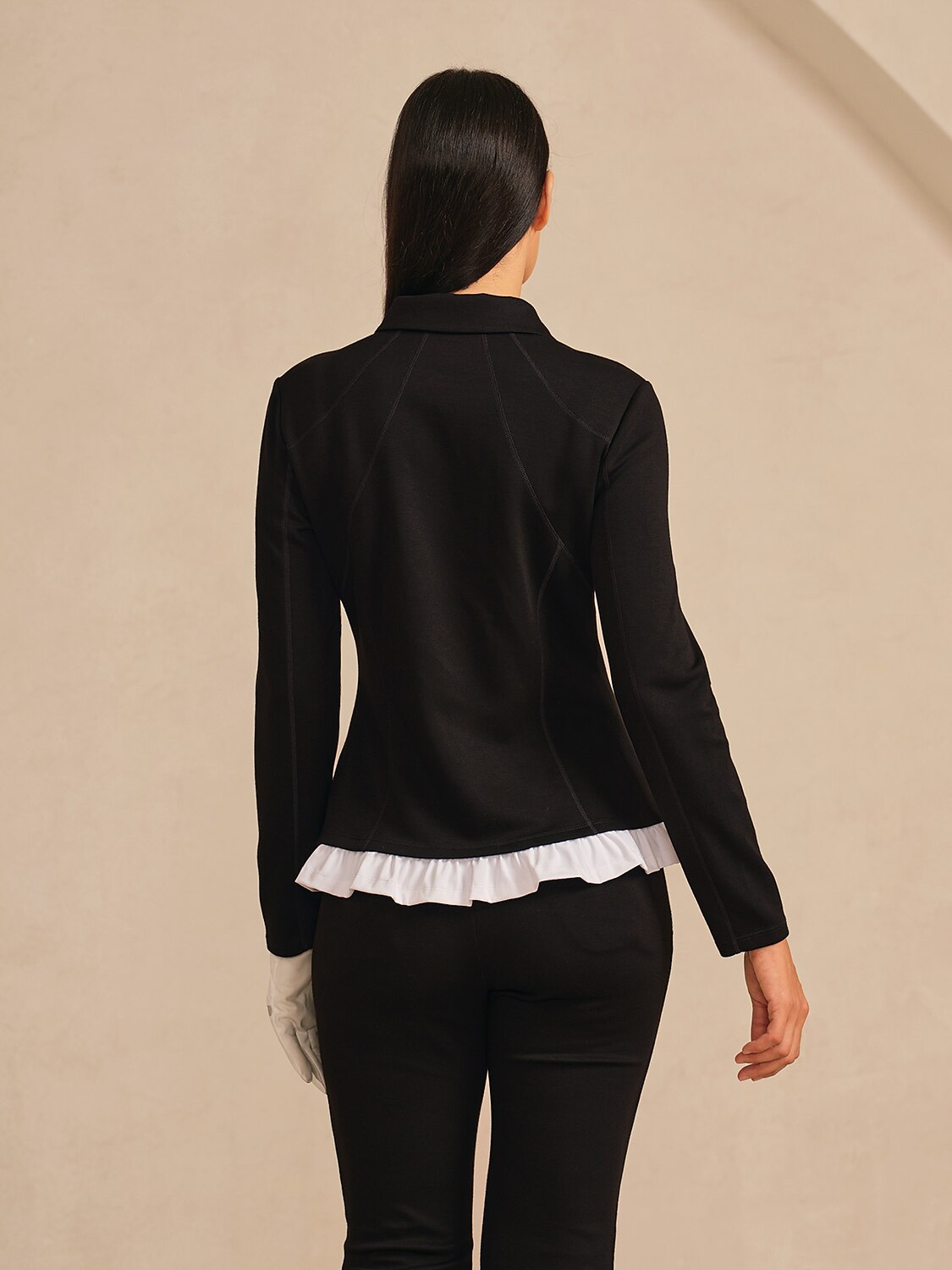 More Than Basic Peter Pan Collar Ruffle Golf Jacket