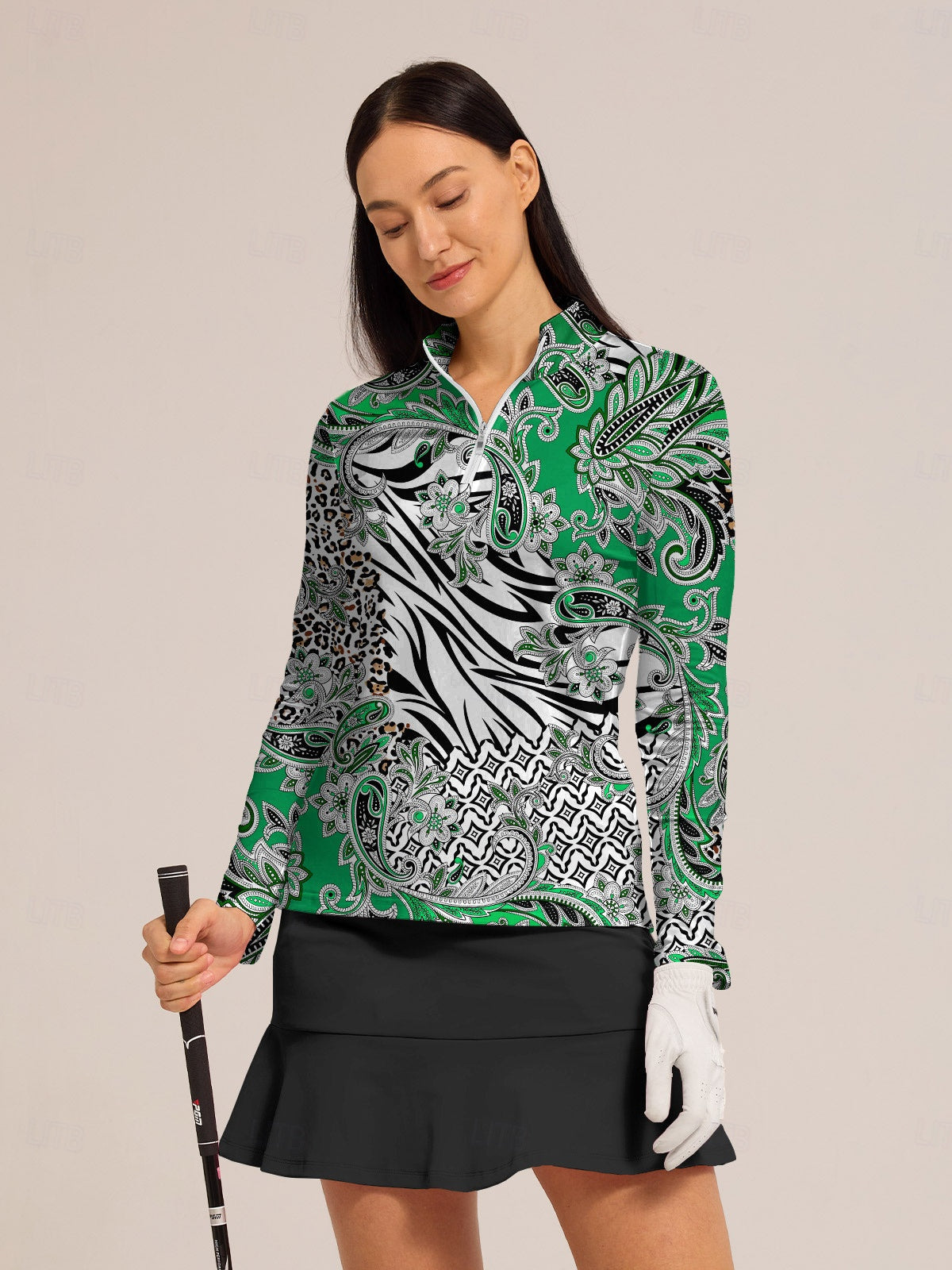 Wildlife Party Golf Shirt Quarterzip UPF50+