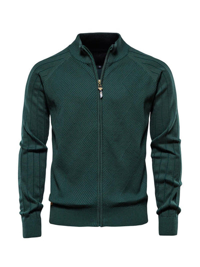 More Than Basic Men's Golf Knit Full Zip Cardigan