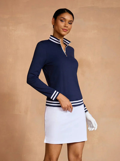 Navycore Long Sleeve Golf Shirt Quarterzip UPF50+