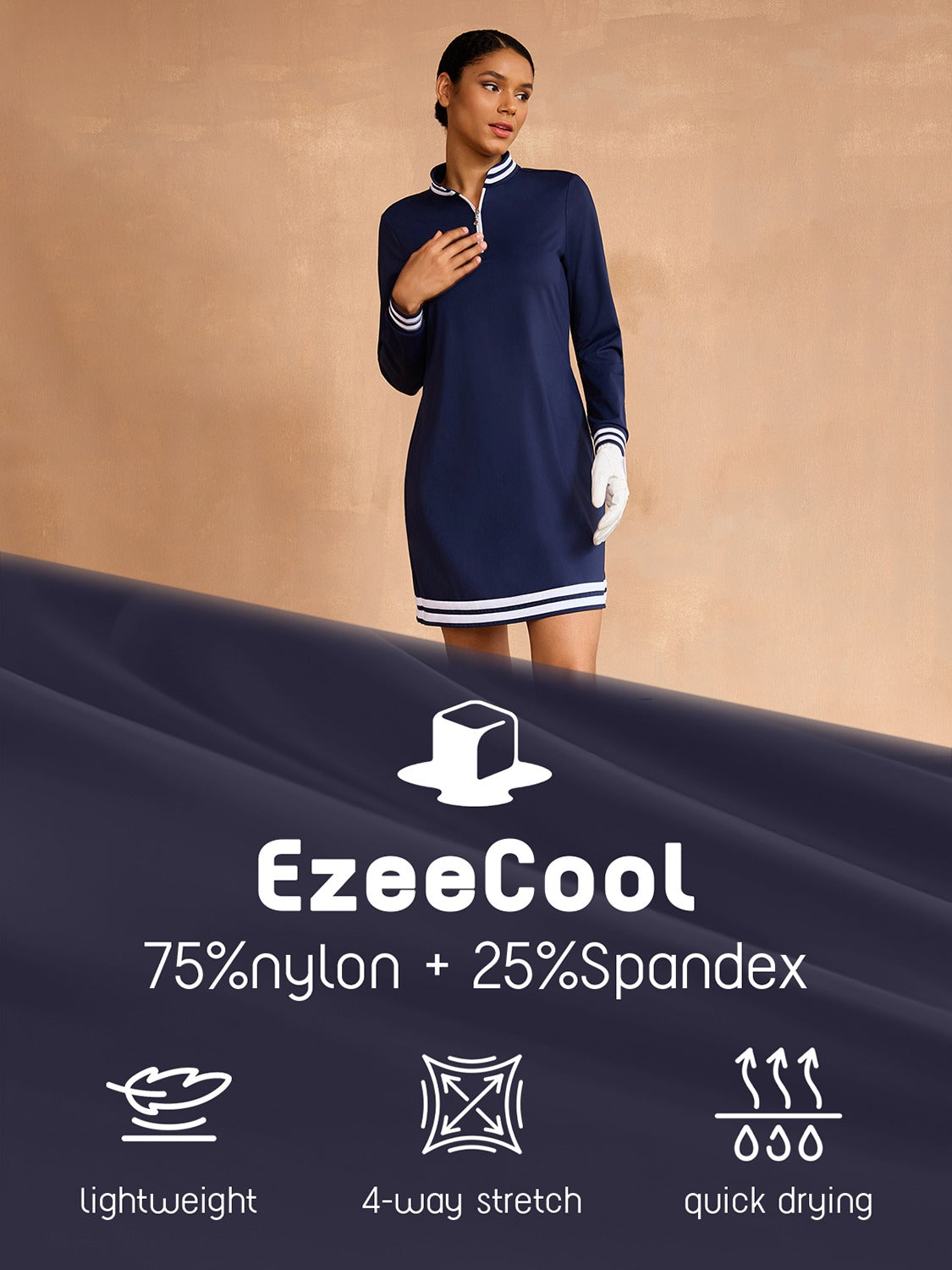 Navycore Long Sleeve 36.5 Inch Dress UPF50+