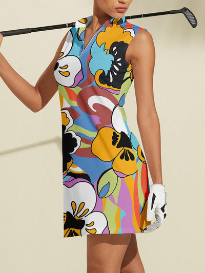Hyped-up Tropical Sleeveless 36.5 Inch Dress UPF50+