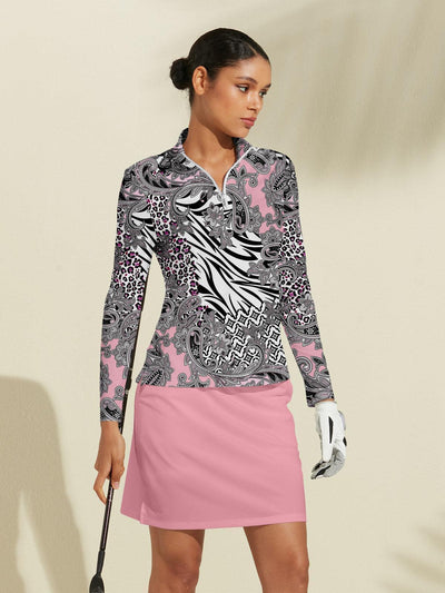 Wildlife Party Golf Shirt Quarterzip UPF50+