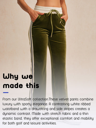 UltraSoft Velvet 40 Inch Stretch Drawstring Wide Leg Pants