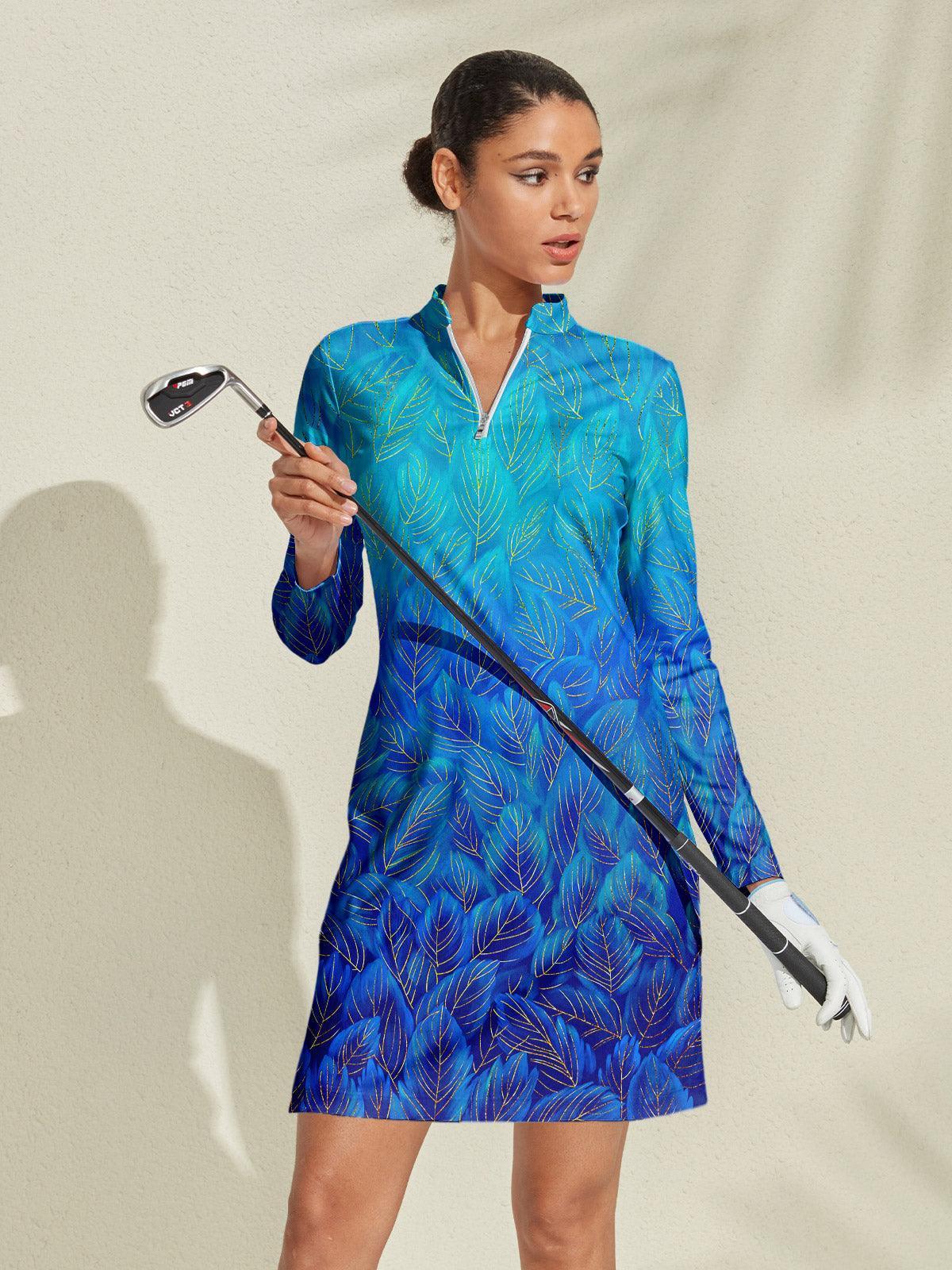 Playful Nautical Long Sleeve 36.5 Inch Dress UPF50+
