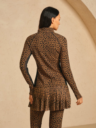 More Than Basic Leopard Mesh Golf Shirt Quarterzip