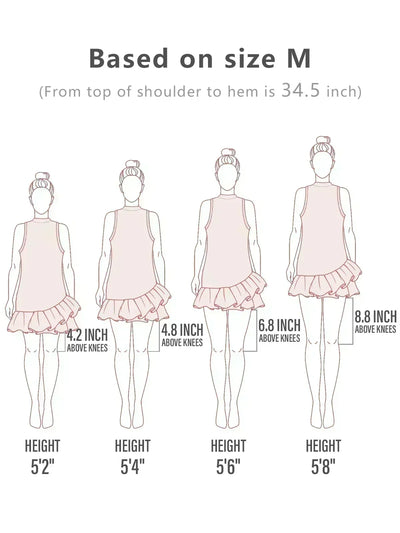 More Than Basic Ruffle 34.5 Inch Dress For Golf Pickleball & Tennis