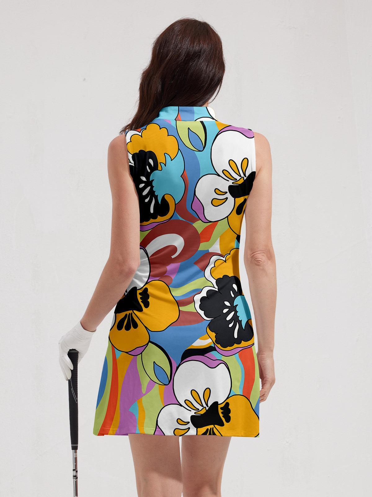 Hyped-up Tropical Sleeveless 36.5 Inch Dress UPF50+