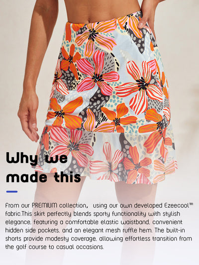 Ultrasoft Premium 19 Inch A-Line Ruffle Skort UPF50+
