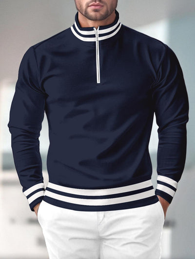 Playful Nautical Men's Golf Shirt Quarterzip UPF50+
