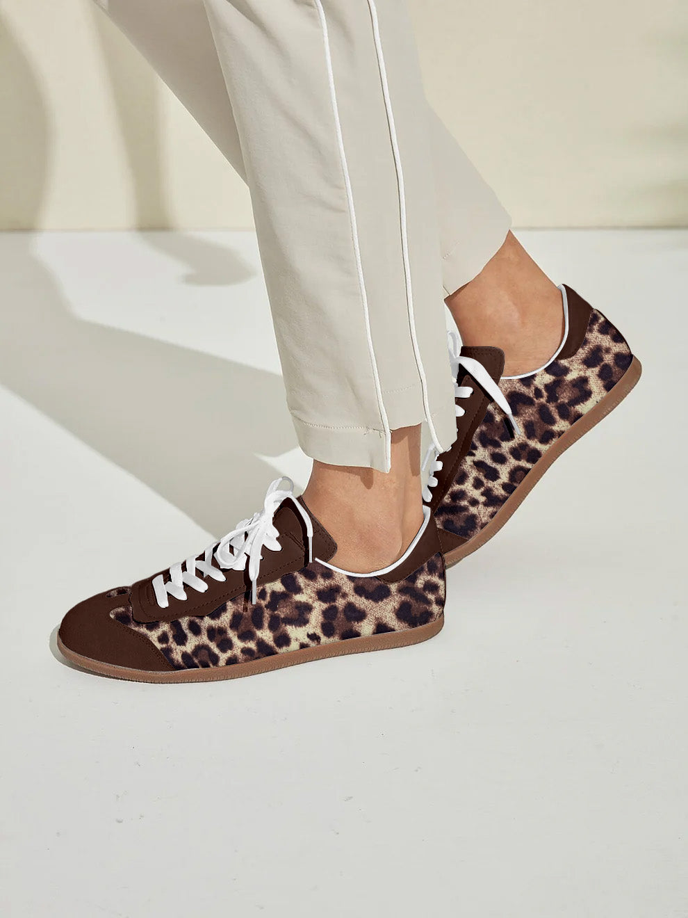 FitFlex Leather Retro Trainer Sneakers Women
