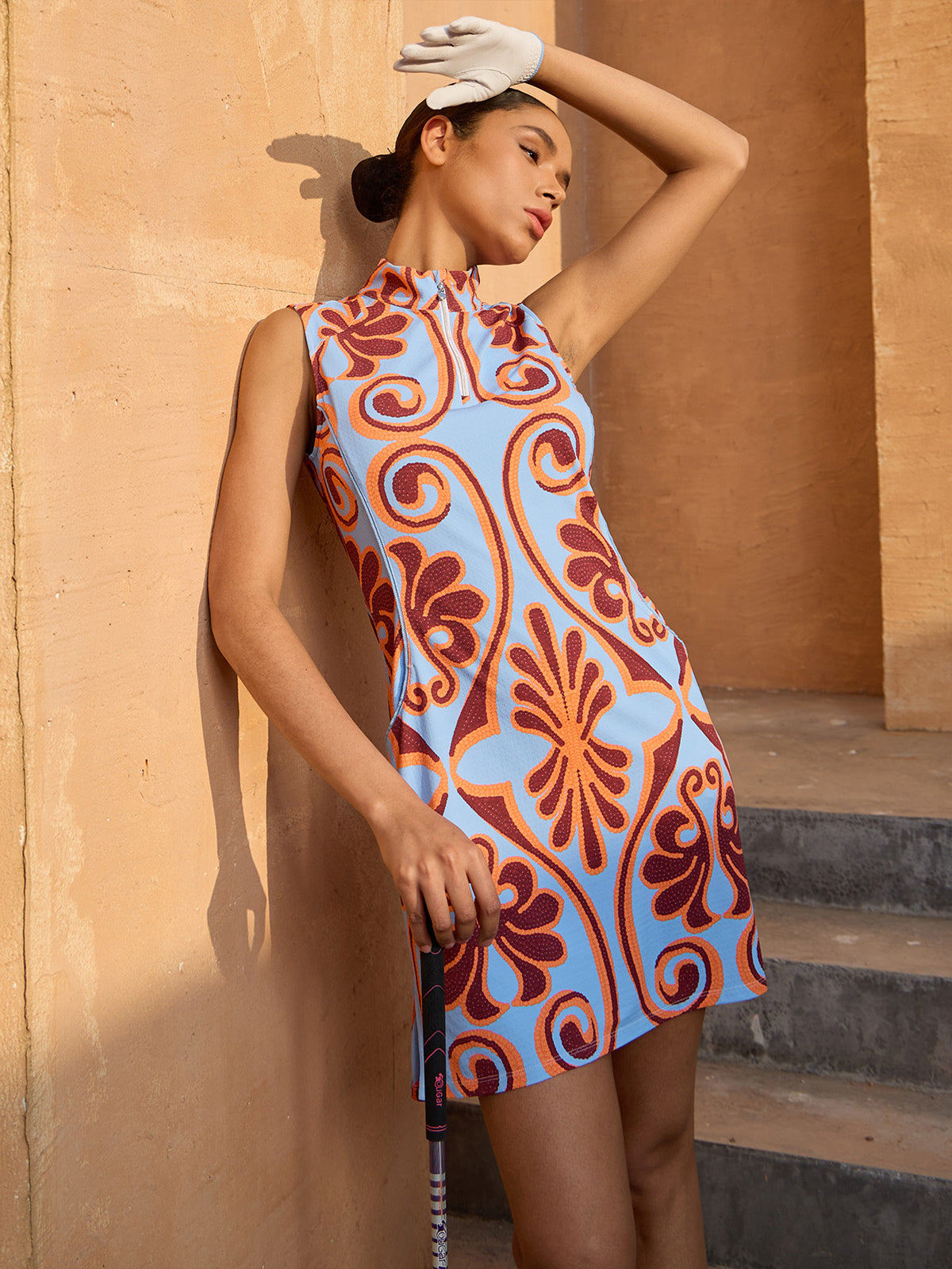 Ultrasoft Premium Sleeveless Mock Neck 35.5 Inch Dress UPF50+