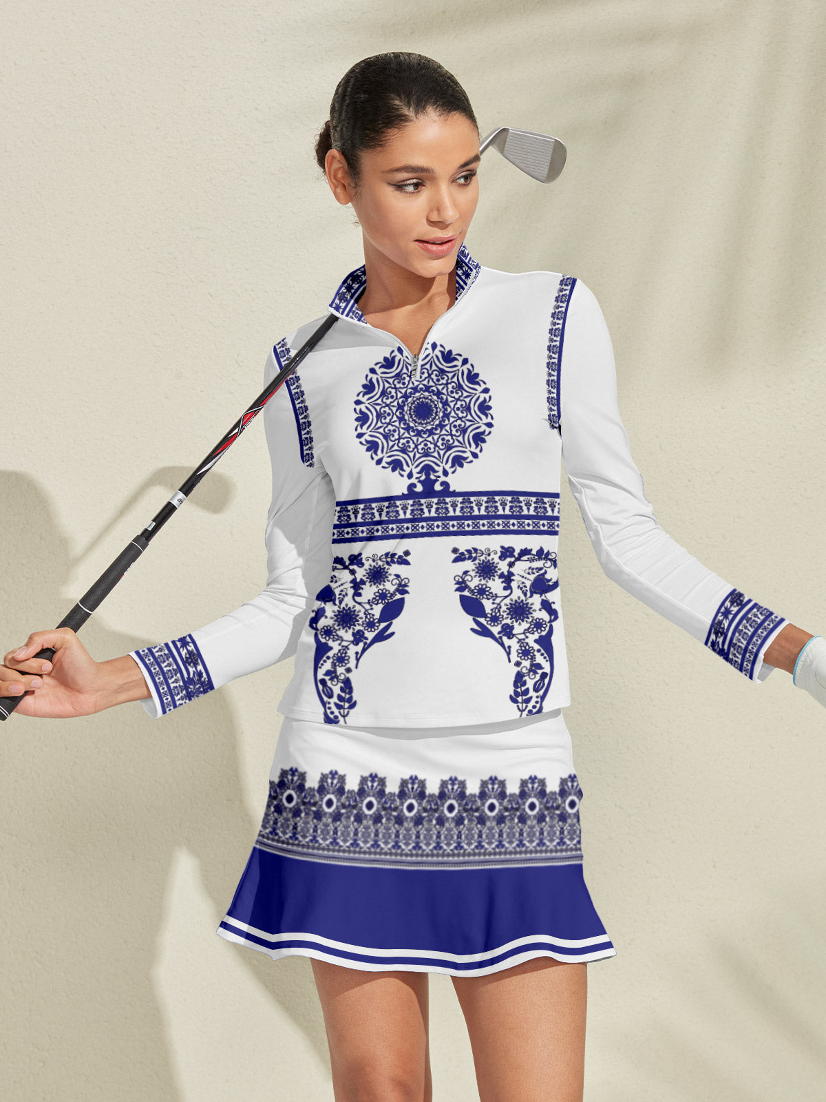 Pretty Feminine Silky Golf Shirt Quarterzip UPF50+