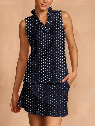 Hyper-prep Ruffle V-Neck Tank Top UPF50+