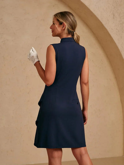 Ultrasoft Premium Sleeveless Asymmetrical Trimmed 36.5 Inch Dress UPF50+