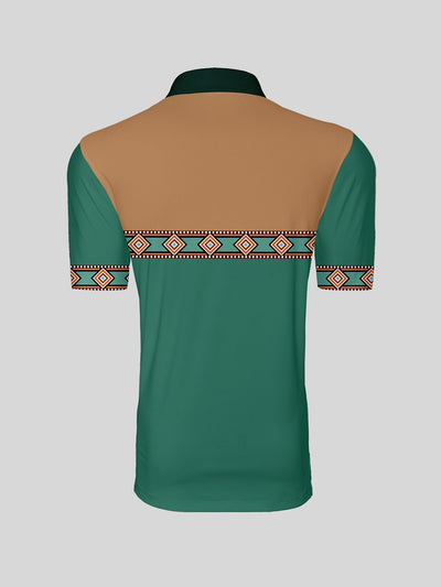 Bold Baroque Men's Ribbed Collar Polo Top UPF50+
