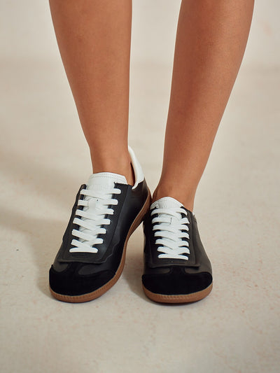 FitFlex Leather Retro Trainer Sneakers Women
