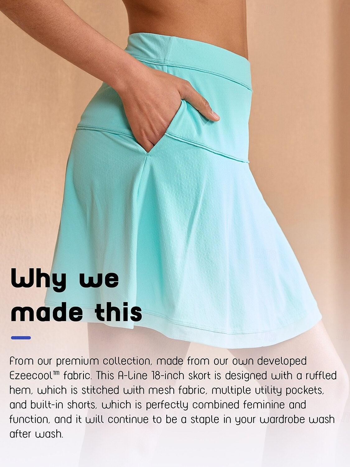 Ultrasoft Premium 18.5 Inch A-Line Mesh Skort UPF50+