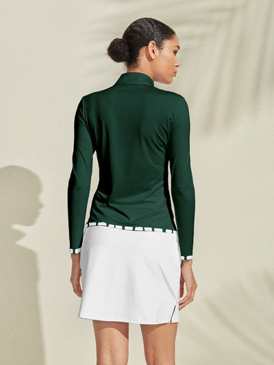 Playful Nautical Golf Shirt Quarterzip UPF50+
