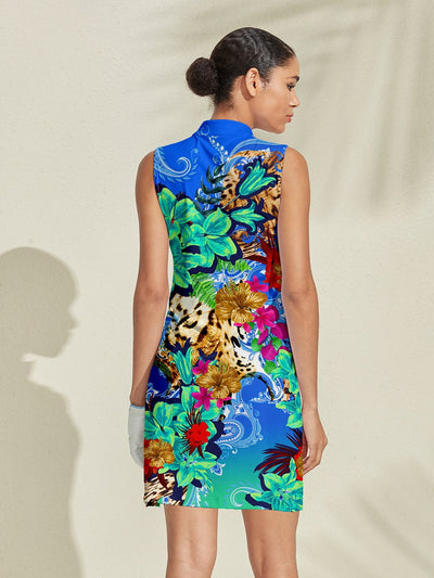 Hyped-up Tropical Sleeveless 36.5 Inch Dress UPF50+