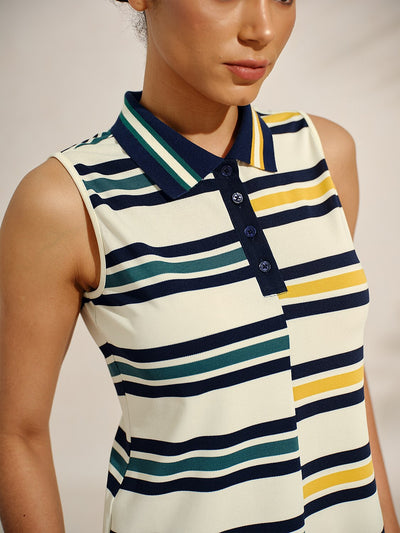 Navycore The Kinetic Stripe Performance Tank