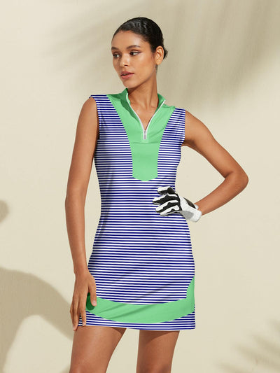 Playful Nautical Sleeveless 36.5 Inch Dress UPF50+