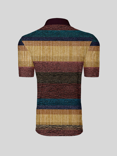 Inked Skins Men's Ribbed Collar Polo Top UPF50+
