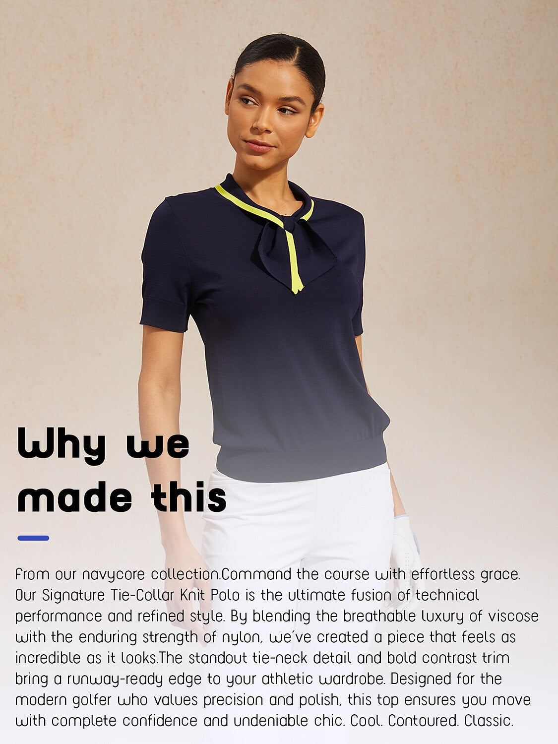Navycore The Signature Tie-Collar Knit Polo
