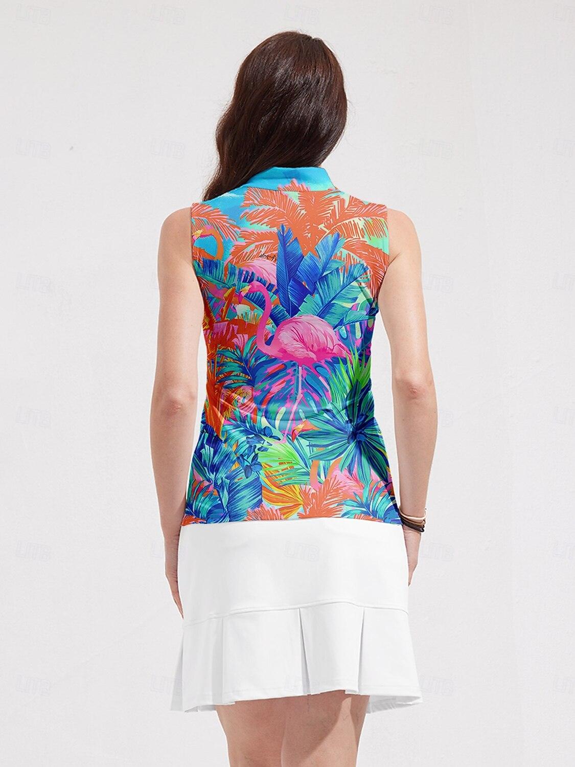 Hyped-up Tropical Golf Shirt Quarterzip UPF50+