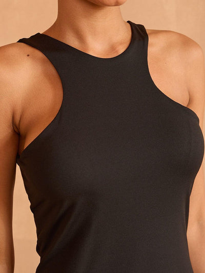 More Than Basic Sleeveless Racerback Ruffle 32.5 Inch Dress