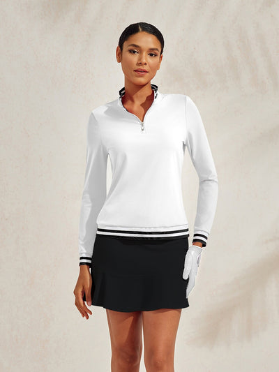 Navycore Long Sleeve Golf Shirt Quarterzip UPF50+