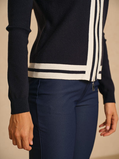 Navycore Golf Colorblock Full Zip Sweater