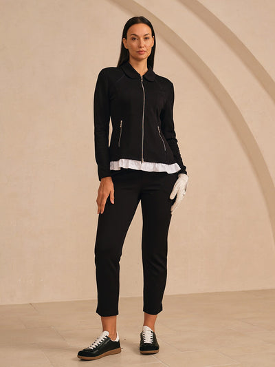 More Than Basic Peter Pan Collar Ruffle Golf Jacket