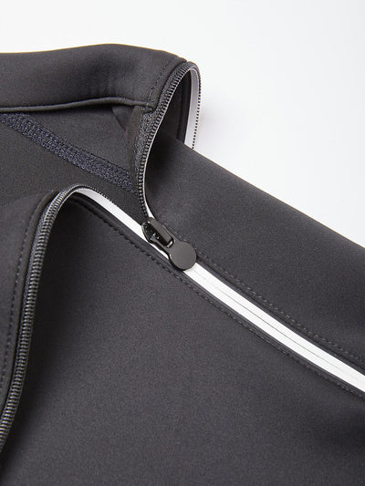 Basic Men's Irregular Zip Collar Long Sleeve Sweatshirt