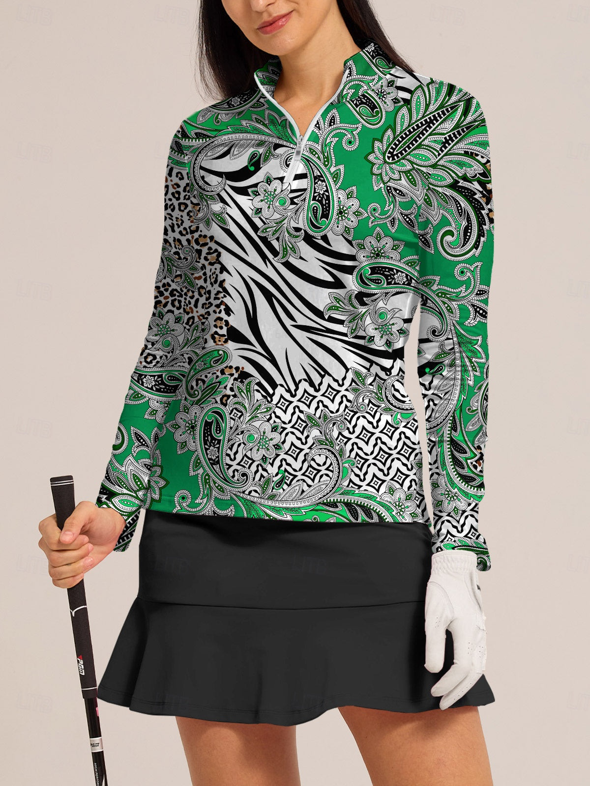 Wildlife Party Golf Shirt Quarterzip UPF50+