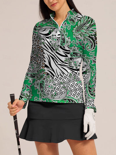Wildlife Party Golf Shirt Quarterzip UPF50+